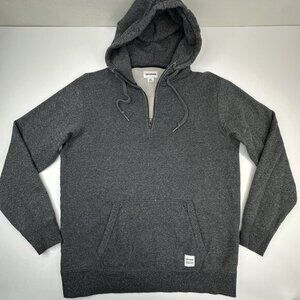 Converse Essentials Mens XL Charcoal Grey Quarter Zip Wool Blend Hoodie Sweater‎